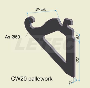 Aanlasoor CW20 palletvork