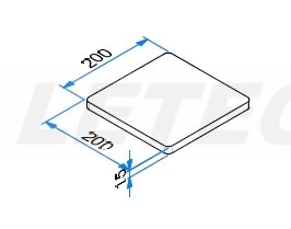 Montageplaat CW00 afm. 200x200x15mm