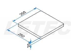 Montageplaat CW05 afm. 250x250x20mm