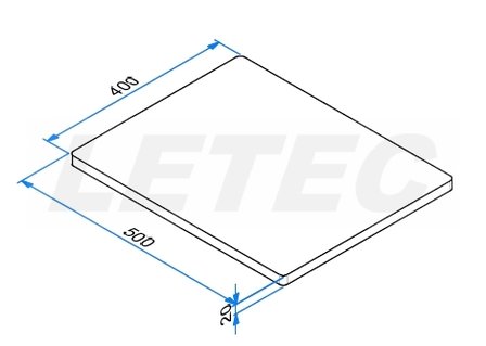 Montageplaat CW10 afm. 500x400x20mm