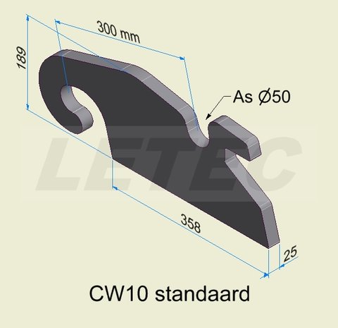 Aanlasoor CW10 standaard