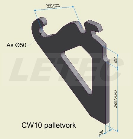 Aanlasoor CW10 palletvork