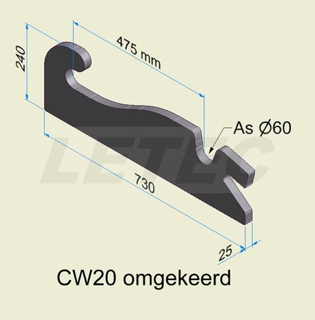 Aanlasoor CW20 omgekeerd