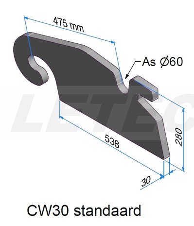 Aanlasoor CW30 standaard