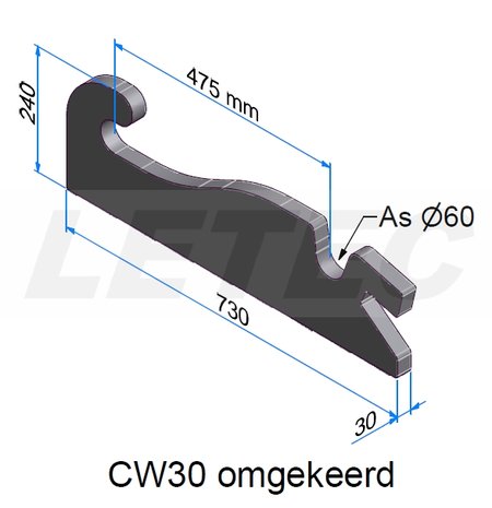 Aanlasoor CW30 omgekeerd