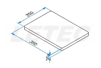 Montageplaat CW05 afm. 350x250x20mm